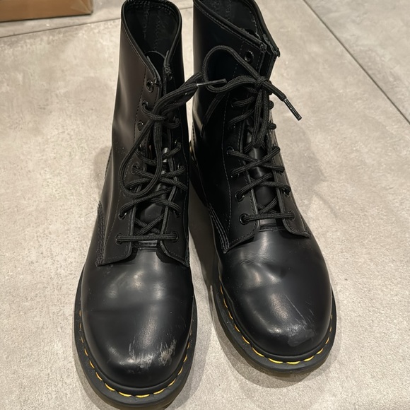 Dr Martens Docs Black Lace Ups Combat Boots Ladies Size 10 - Picture 5 of 6